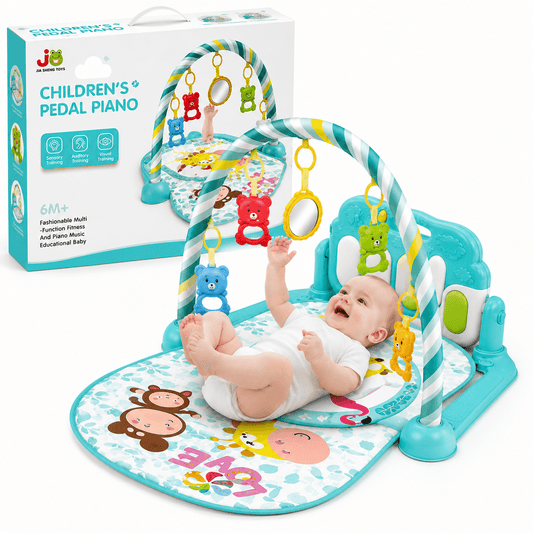 Children's Pedal Piano Play Gym | Baby Activity Mat with Music & Hanging Toys