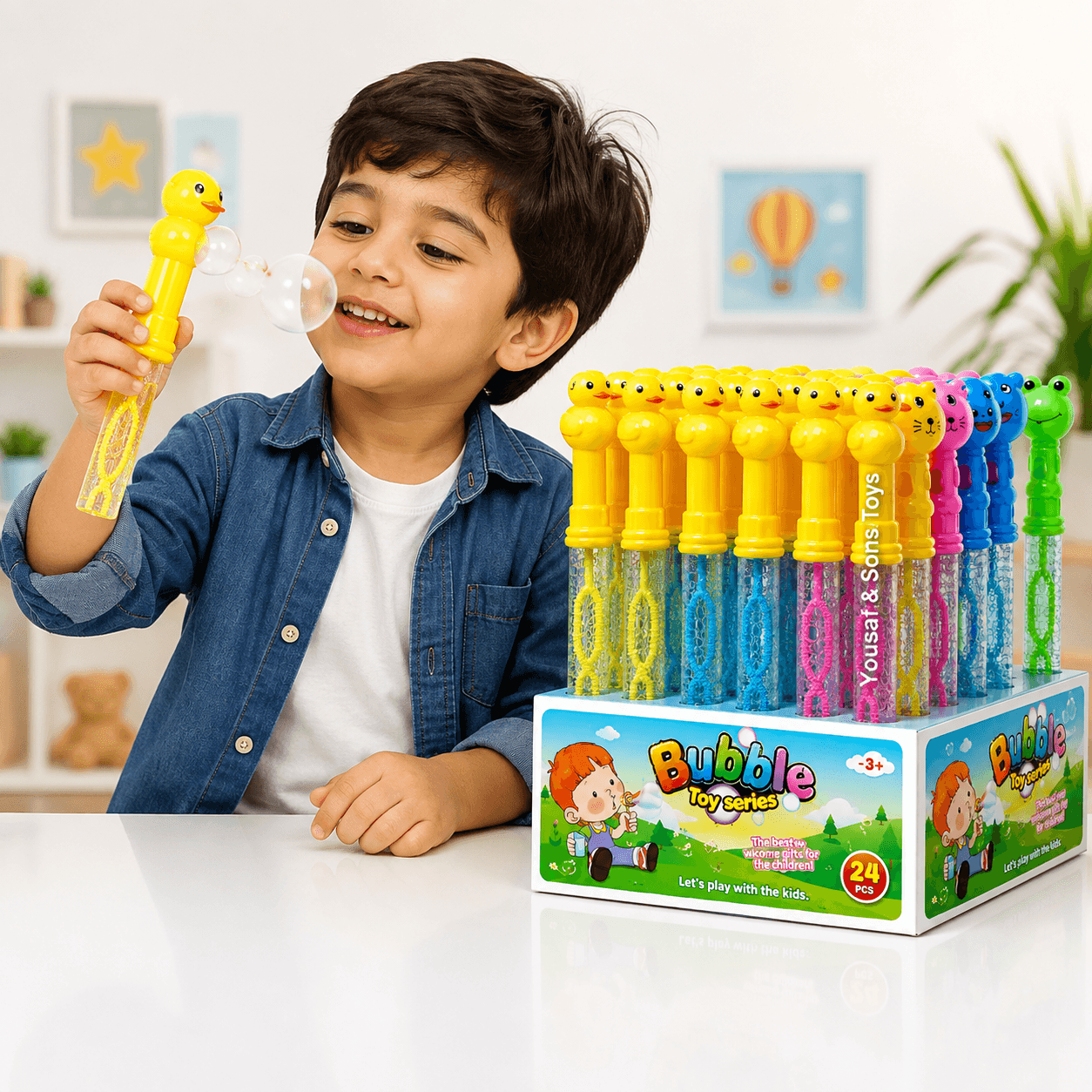 Bubble Toy Set – 24 Pieces | Kids Bubble Wand Set