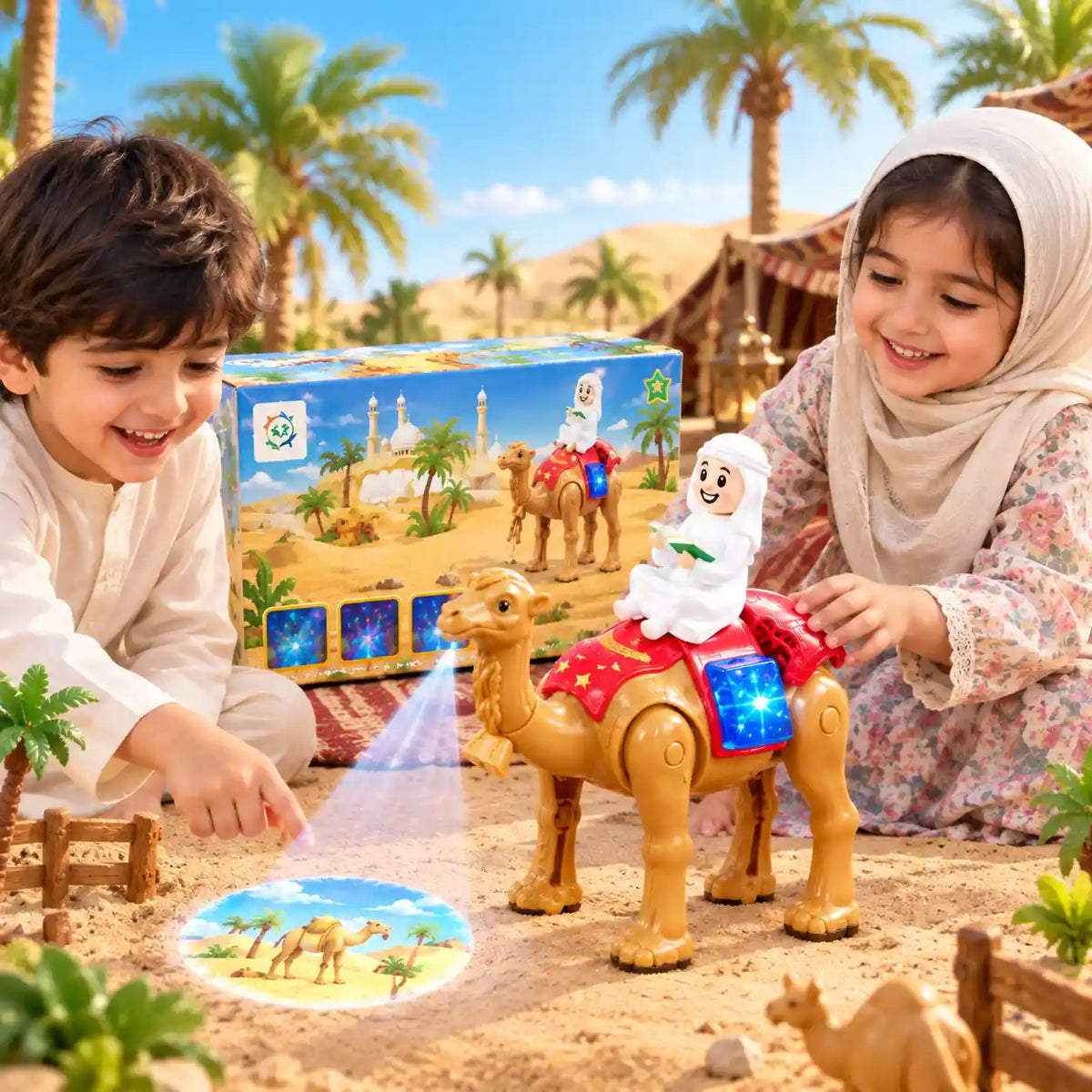 Projection Camel Toy with Walking, Music & Lights | Battery Operated