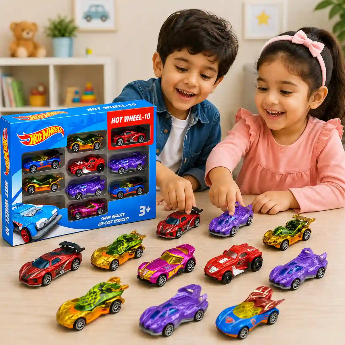 Die-Cast Toy Cars Set – 10 Pieces | Racing Model Cars for Kids
