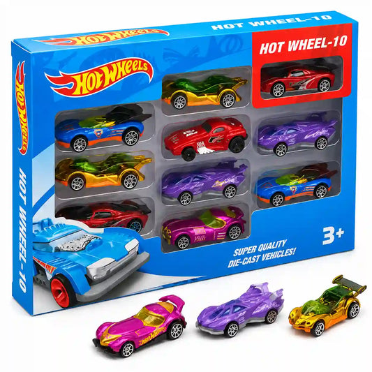 Die-Cast Toy Cars Set – 10 Pieces | Racing Model Cars for Kids