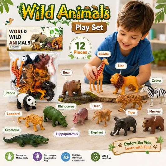 Wild Animals Toy Set – Animal Figures for Kids