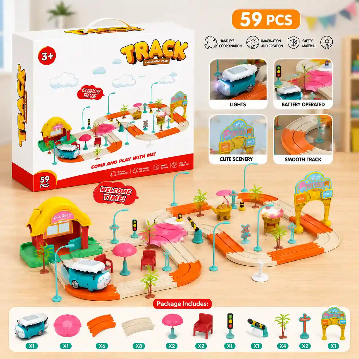 Amusement Park Track Play Set – 59 PCS