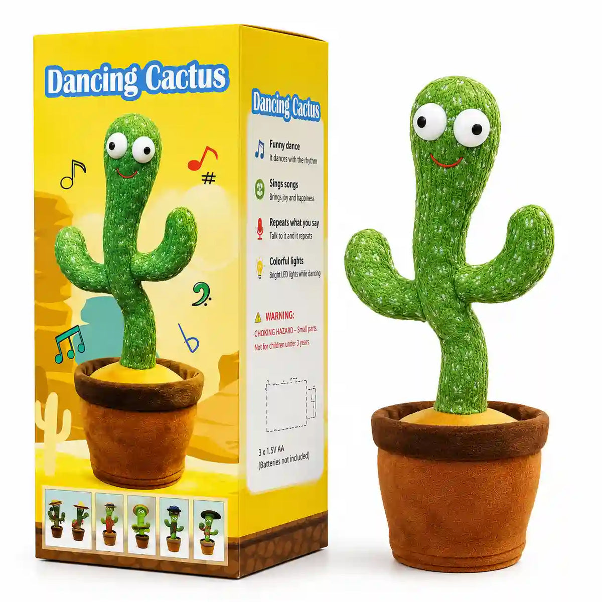 Dancing Cactus Toy – Talking, Singing & Dancing Interactive Plush Toy