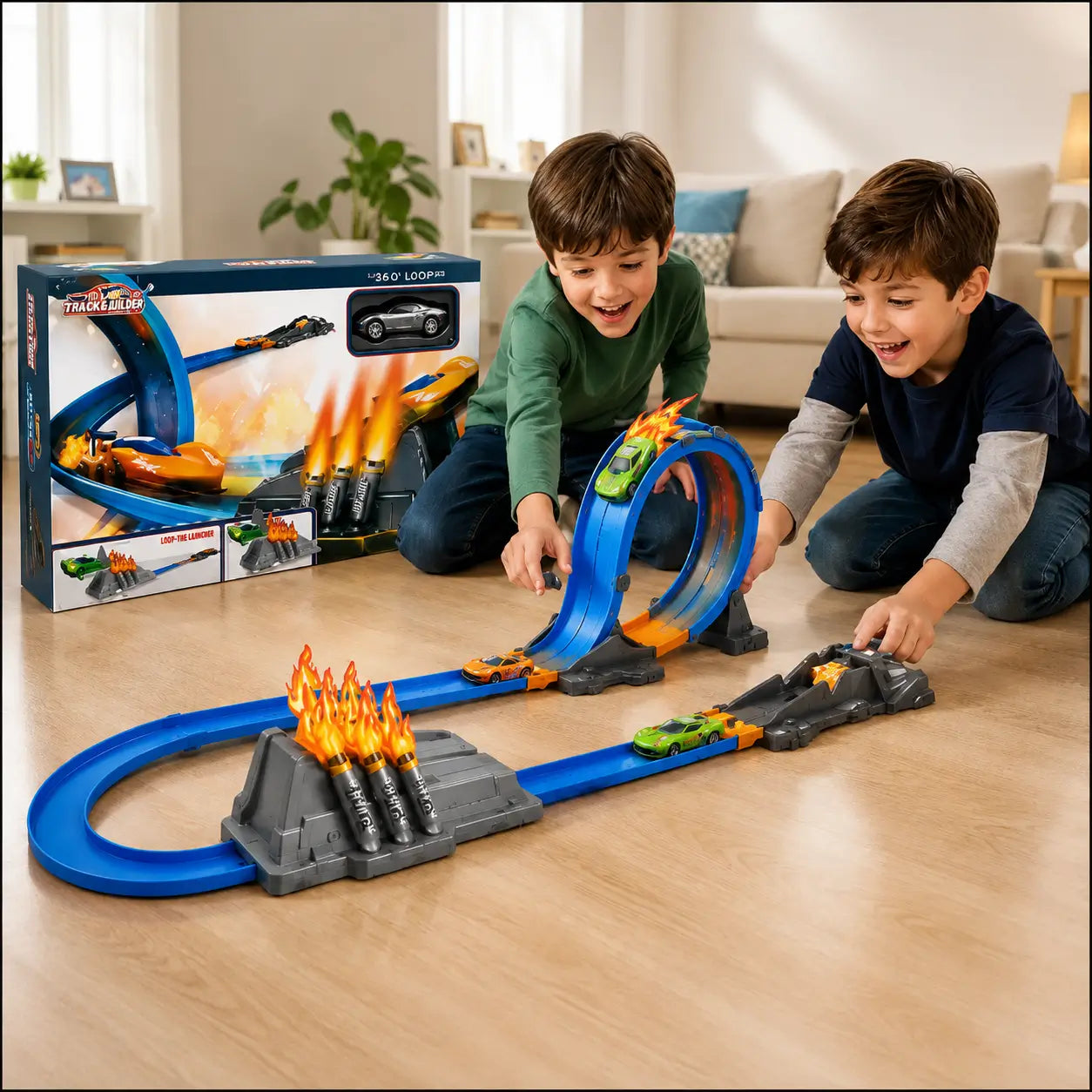 1_64_alloy_car_track_set_with_blue_stunt_track_loop_launchpad_and_jump_ramp