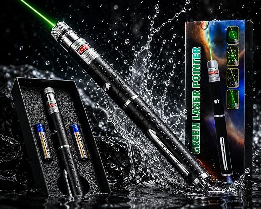 Green Laser Pointer with Multiple Pattern Caps | Battery Operated Laser Pen