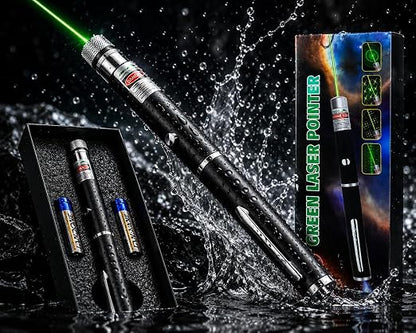 Green Laser Pointer with Multiple Pattern Caps | Battery Operated Laser Pen