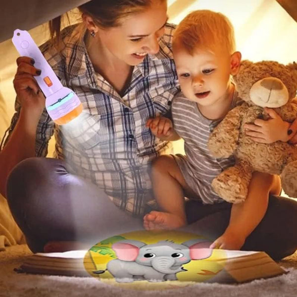 Kids Mini Torch Projector Flashlight with Picture Slides | Educational Projection Toy