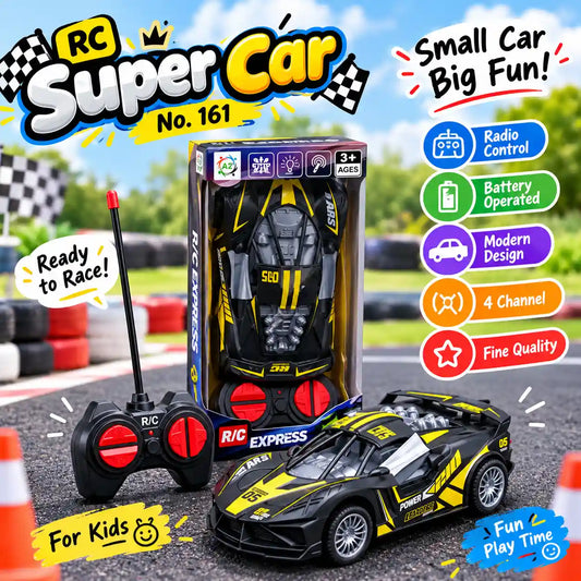 Black and yellow RC Super Car with remote control for kids