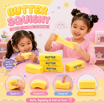 Butter-shaped slow-rising squishy sensory fidget toy 12-piece display pack