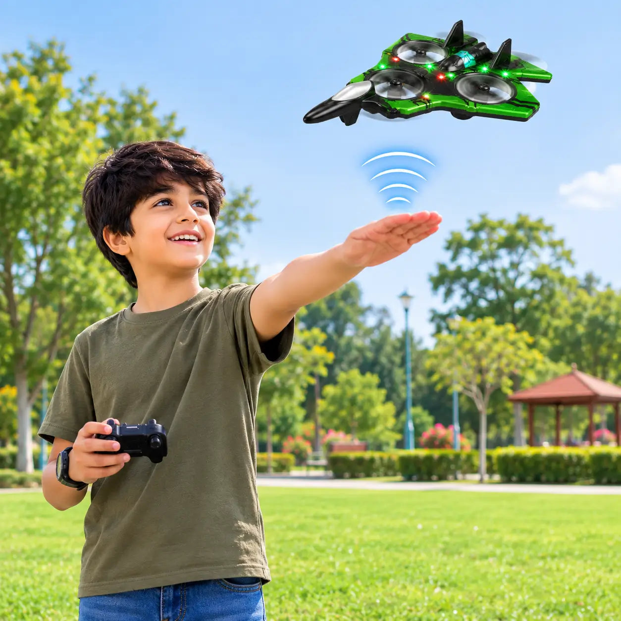 2.4G RC Stunt Drone Fighter Jet with Remote Control | Kids Flying Toy