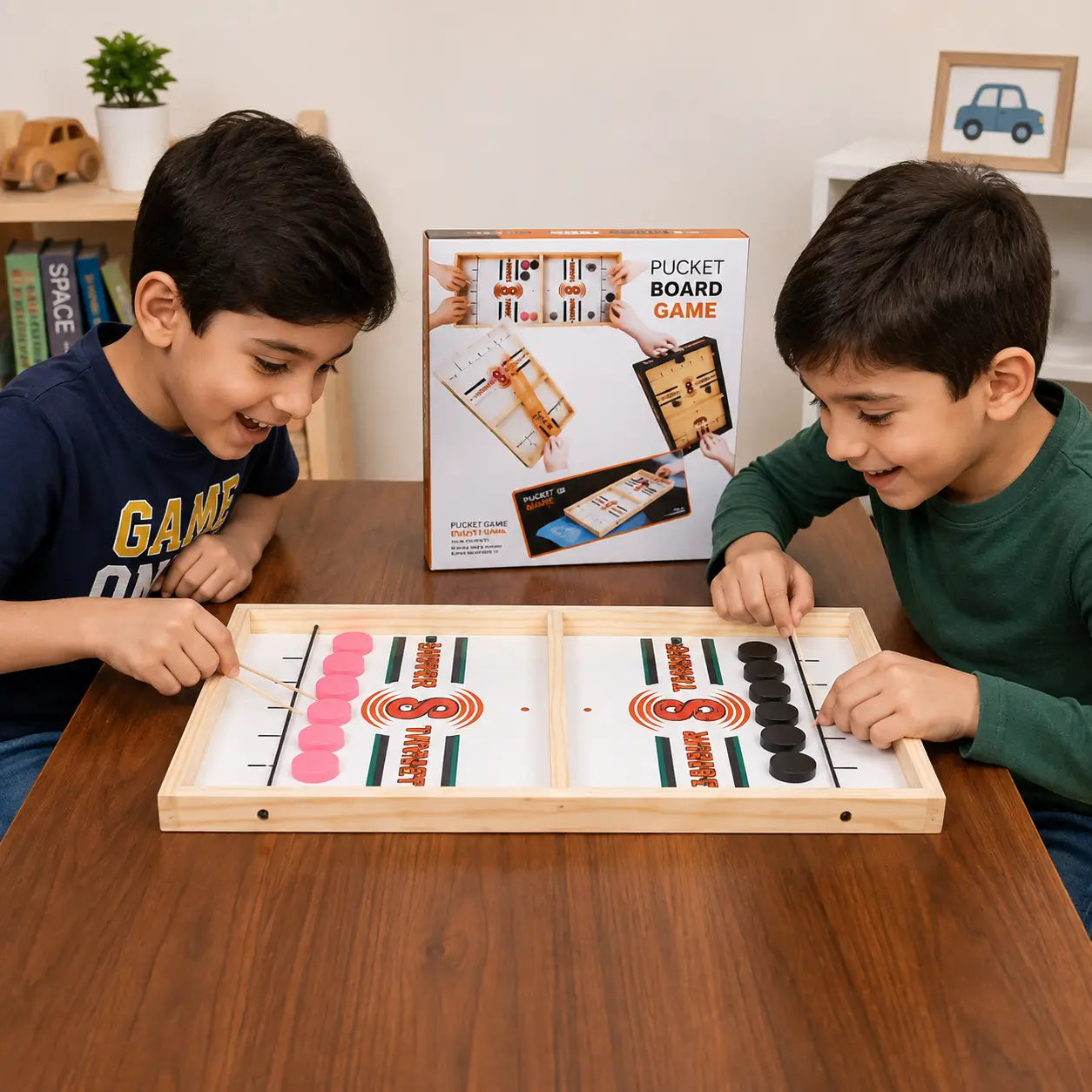 Pucket Board Game – Fast Sling Puck Game for 2 Players
