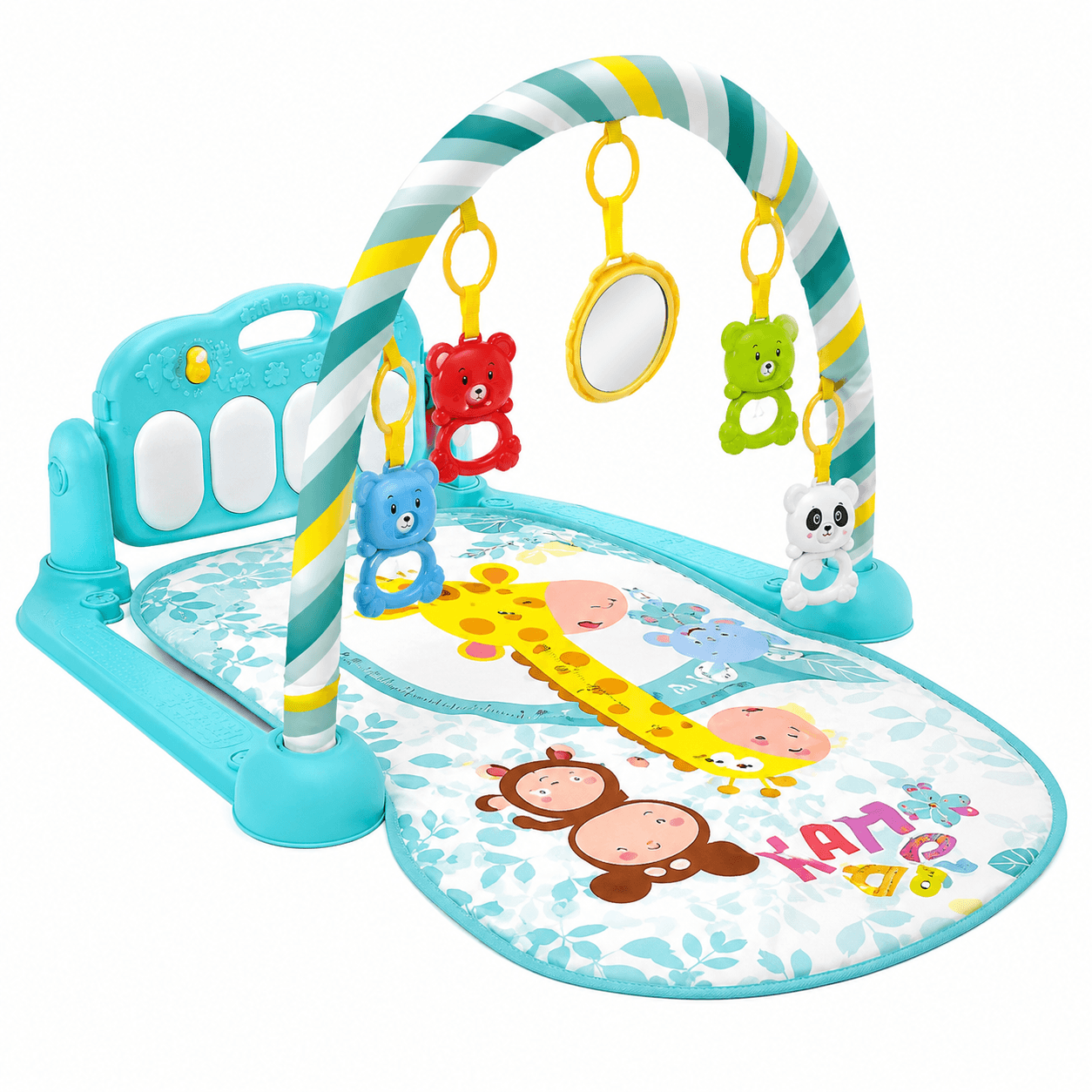 Children's Pedal Piano Play Gym | Baby Activity Mat with Music & Hanging Toys