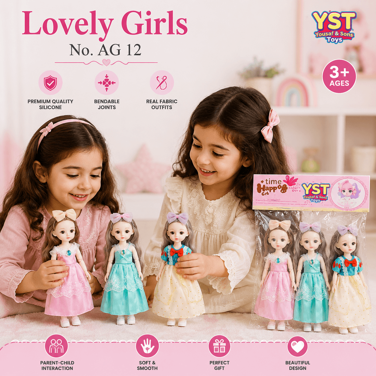 Fashion Princess Doll Set for Girls | 2 Beautiful Dolls Gift Pack