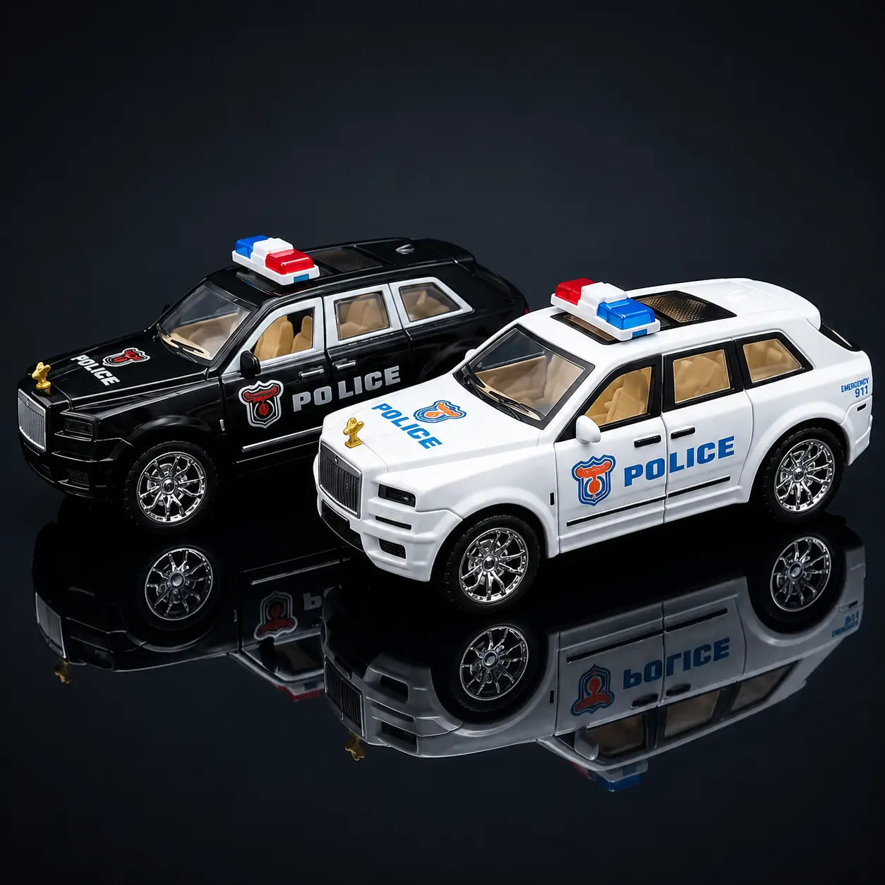 Die-Cast Police SUV Toy Car – Pull Back Action Vehicle for Kids