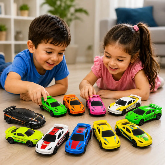 Die-Cast Metal Model Cars – 12 Piece Racing Car Set for Kids