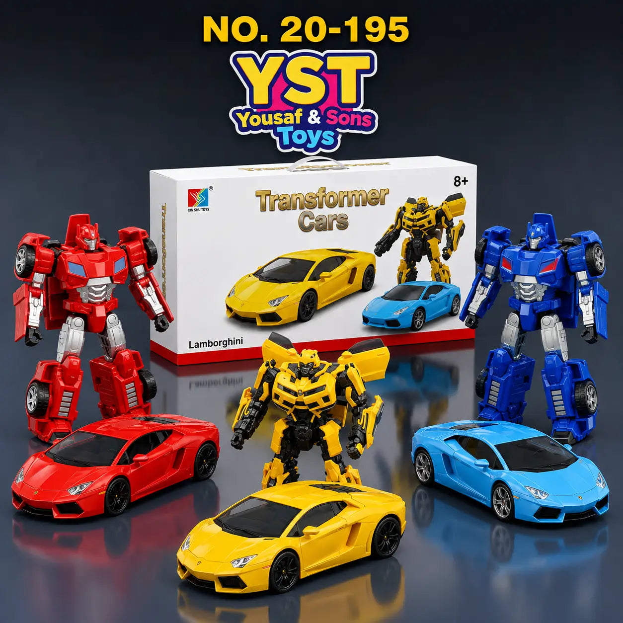 Transformer Cars Toy – 2-in-1 Robot & Sports Car Action Figure | Manual Transforming Toy for Kids