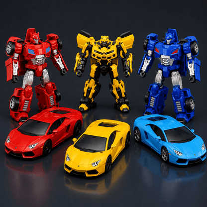 Transformer Cars Toy – 2-in-1 Robot & Sports Car Action Figure | Manual Transforming Toy for Kids