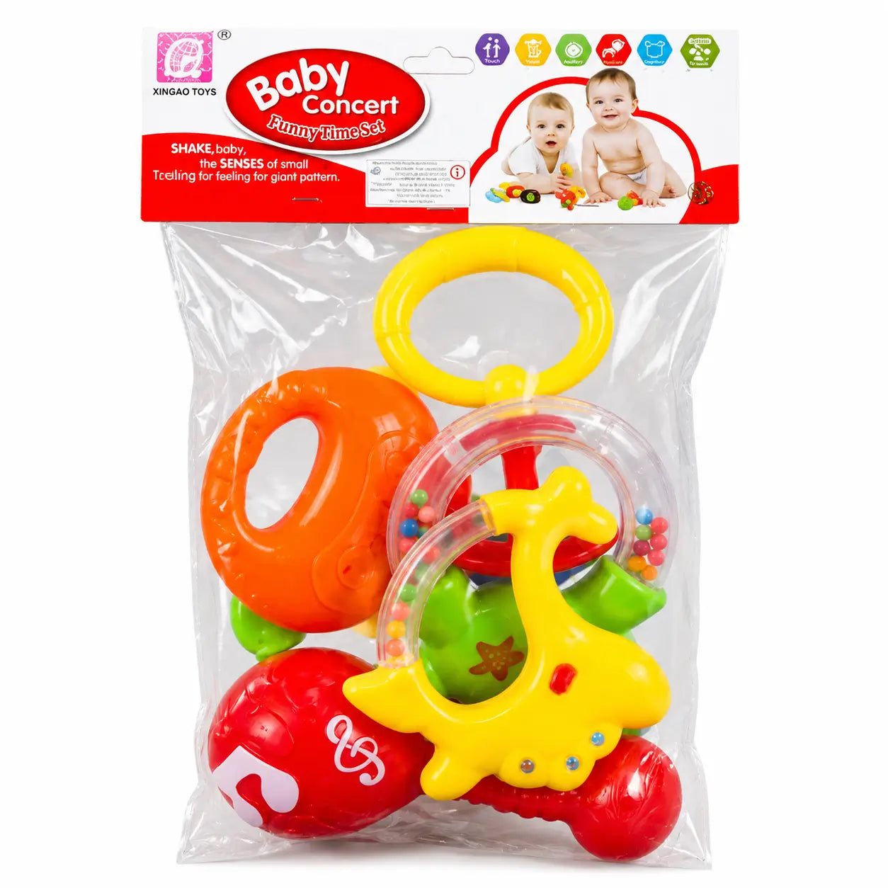 Baby Concert Rattle Toy Set – Colorful Baby Hand Rattles & Sensory Toys