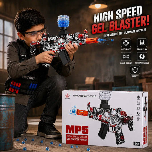 MP5 Gel Blaster Toy Gun – Battery Operated Water Bead Blaster with Light for Kids