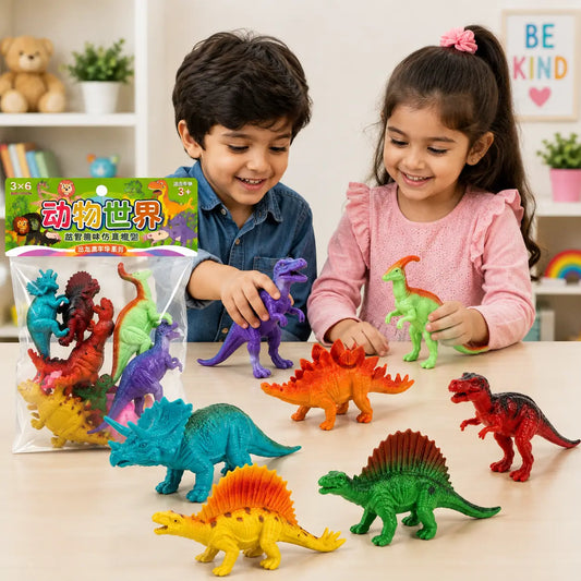 Dinosaur Toy Figures Set for Kids – Colorful Mini Dinosaur Animals Play Set