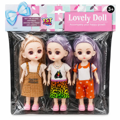 Lovely Dolls Toy Set for Kids – Mini Fashion Dolls with Bendable Joints