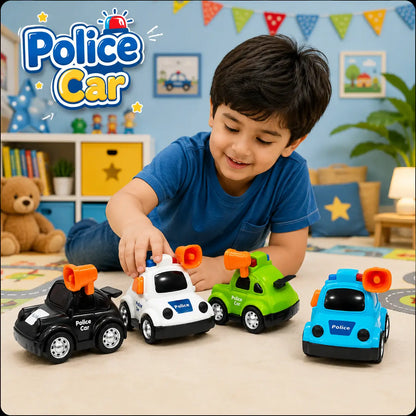 Police Car Toy No. 0412 – Friction Powered Bump & Go Toy Car