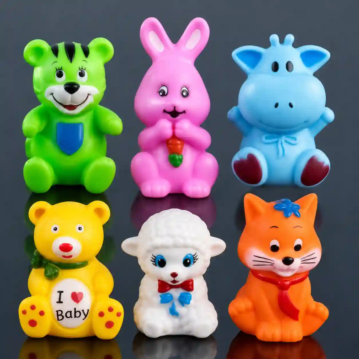 Chu Chu Animal Play Set – 6-Piece Colorful Mini Animal Figures
