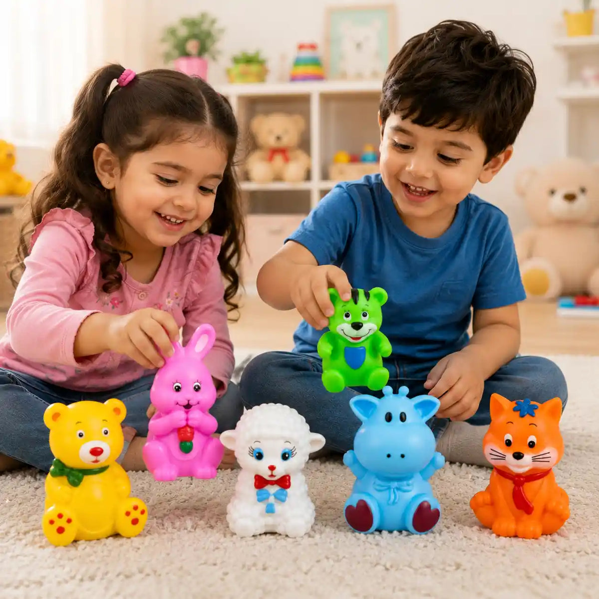 Chu Chu Animal Play Set – 6-Piece Colorful Mini Animal Figures