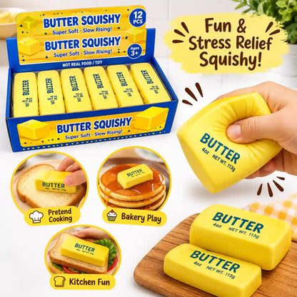 Butter Squishy Slow Rising Stress Relief Toy – Soft Butter-Shaped Sensory Fidget Toy