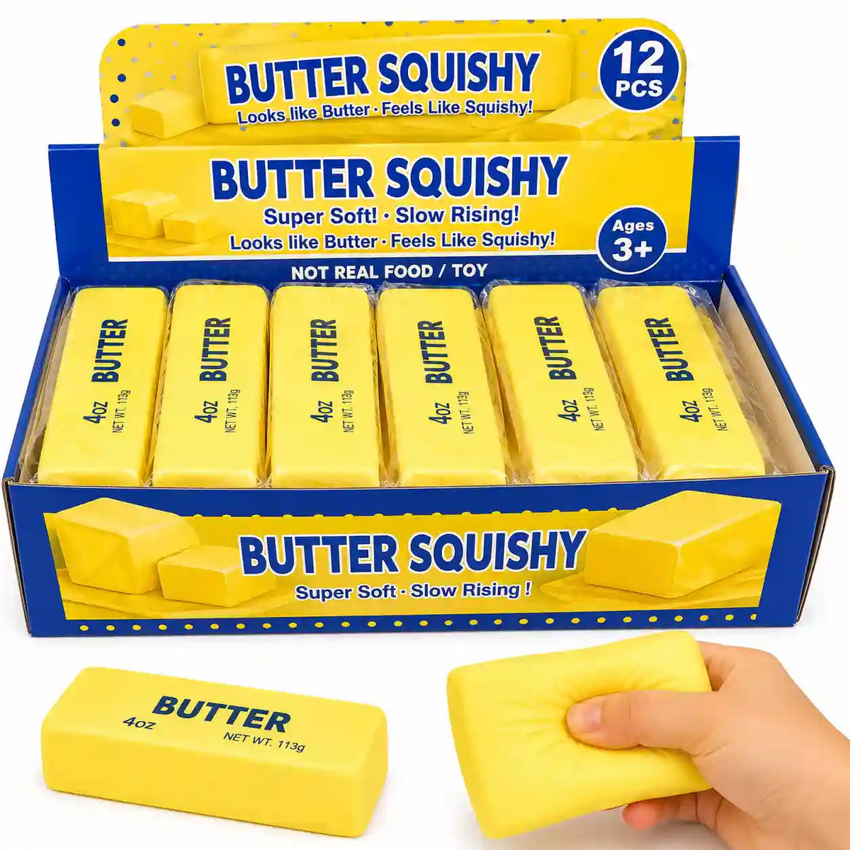 Butter Squishy Slow Rising Stress Relief Toy – Soft Butter-Shaped Sensory Fidget Toy