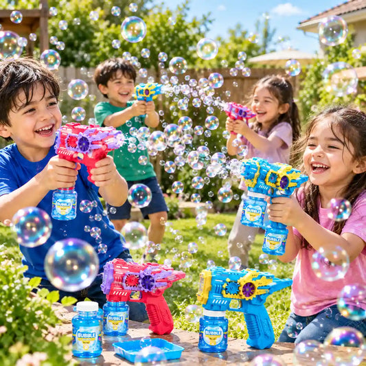Automatic Bubble Gun Toy with Lights | Battery Operated Bubble Blaster
