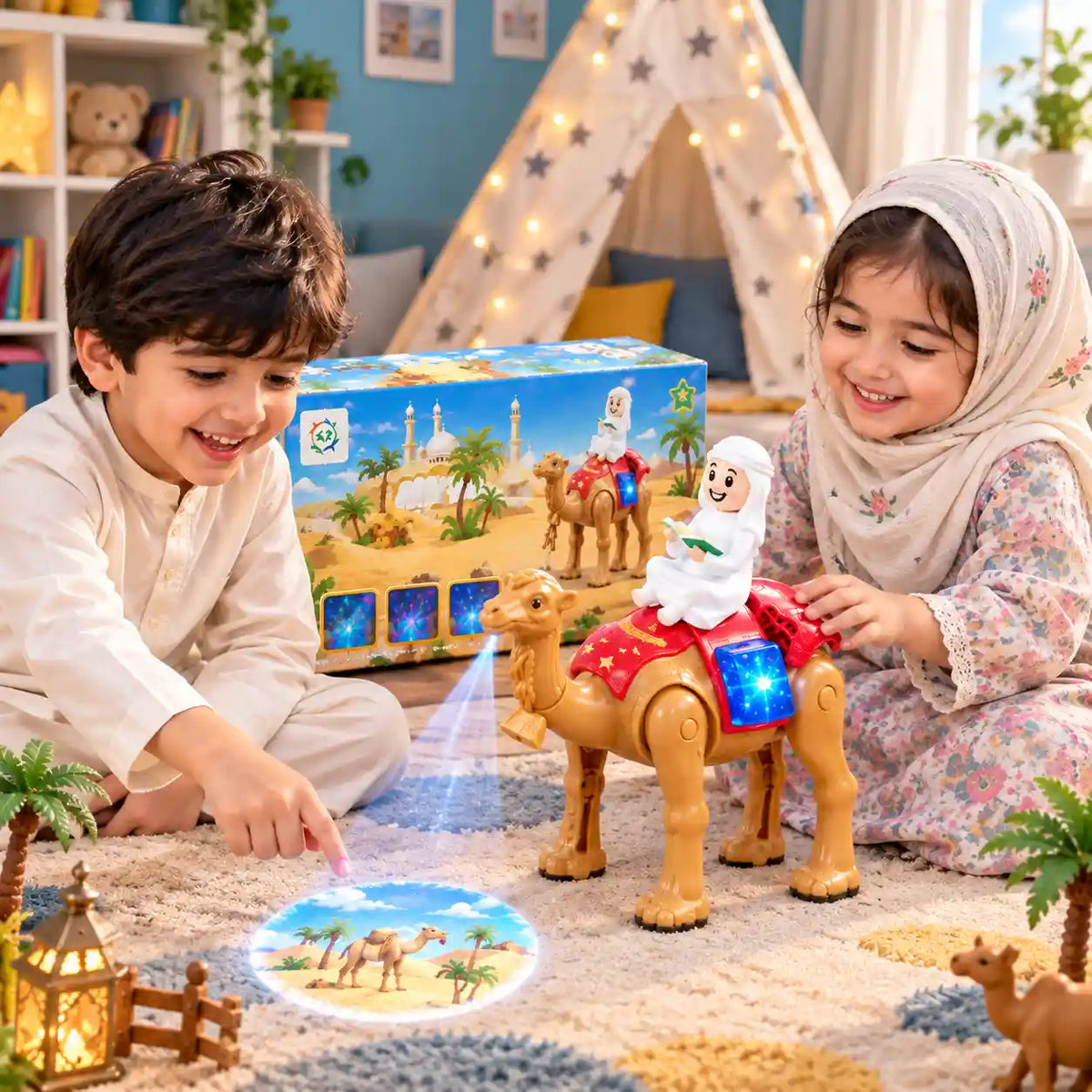 Projection Camel Toy with Walking, Music & Lights | Battery Operated