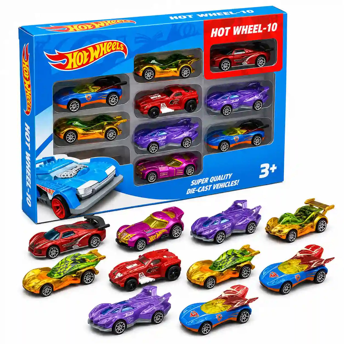 Die-Cast Toy Cars Set – 10 Pieces | Racing Model Cars for Kids