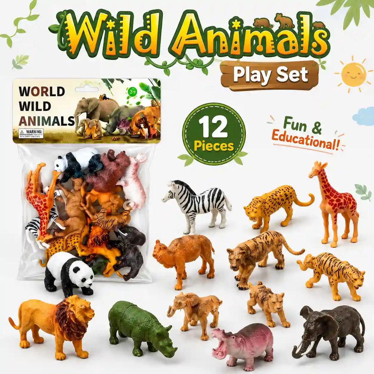 Wild Animals Toy Set – Animal Figures for Kids
