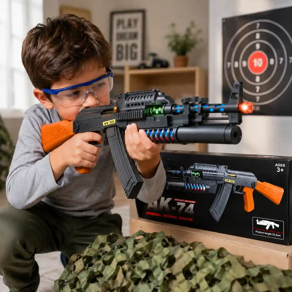 AK-74 Toy Gun with Lights & Sounds – Battery Operated Pretend Play Toy