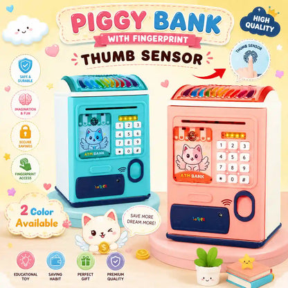 Electronic ATM Money Saving Bank for Kids | Digital Mini Safe Piggy Bank with Fingerprint Lock