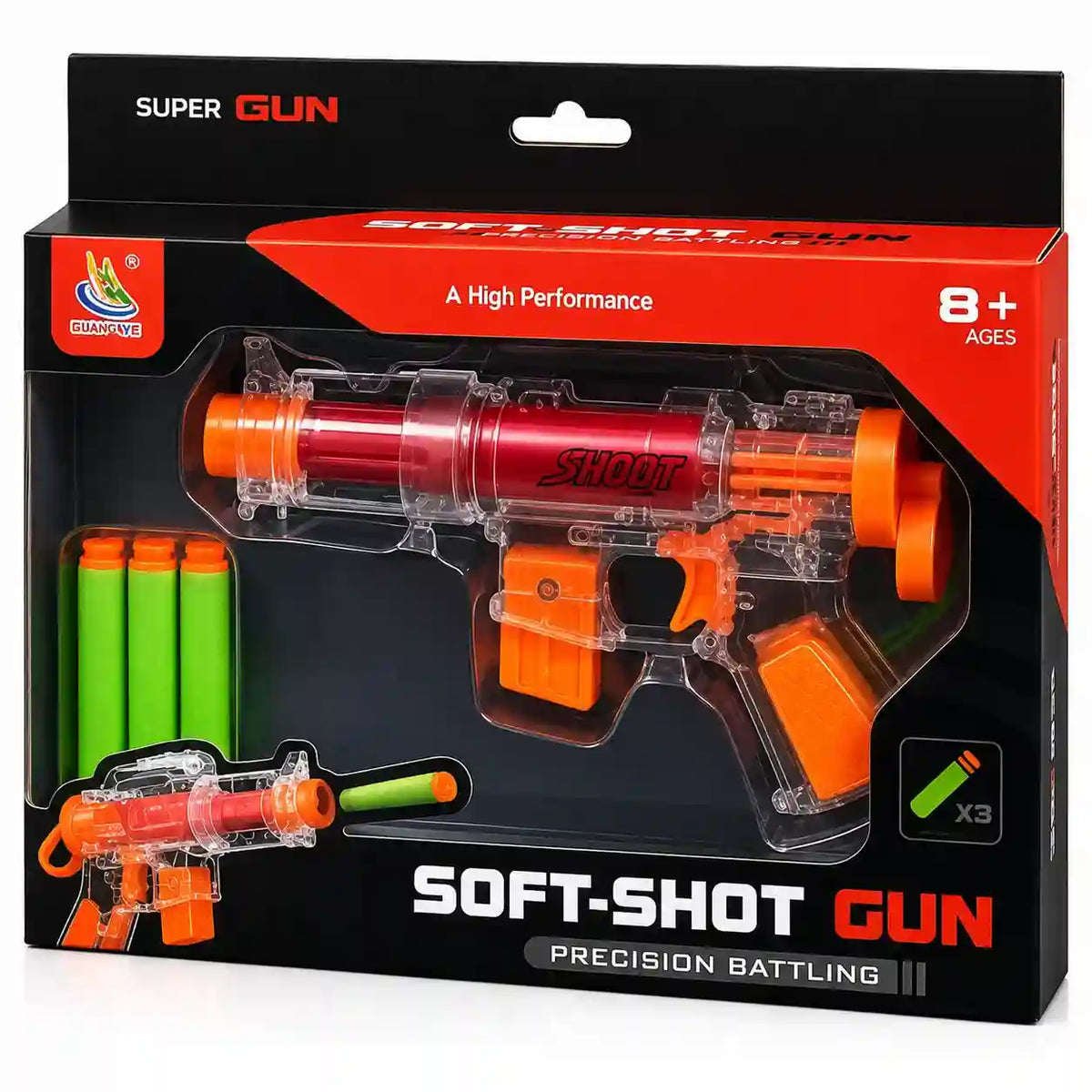 Soft-Shot Gun No. 99541 – Foam Bullet Toy Gun with Suction Cup Bullets