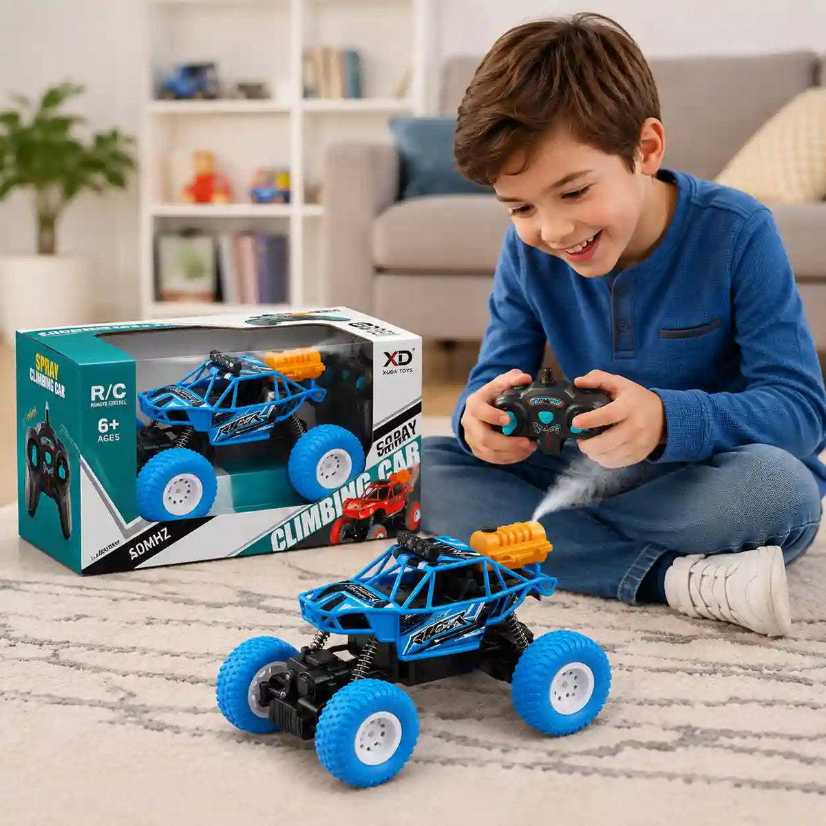 RC Spray Monster Truck – Remote Control Climbing Car with Mist Spray