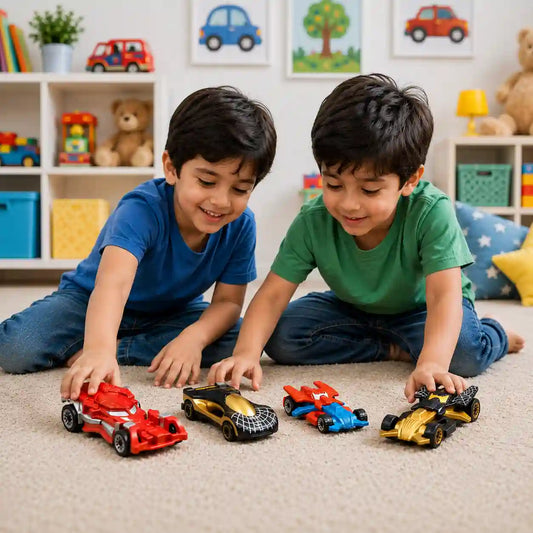 Die-Cast Spider-Man Racing Cars – 4-Piece Metal Model Car Set