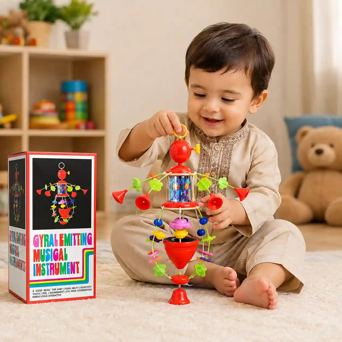 Wind-Up Musical Merry-Go-Round Toy – Rotating Musical Cot Toy
