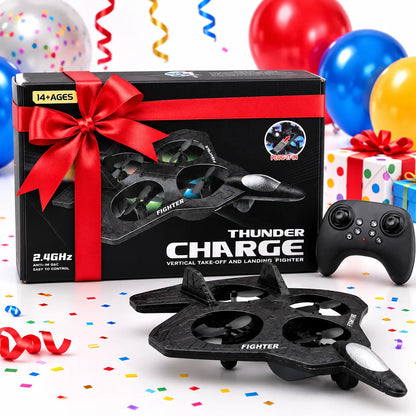 Thunder Charge 2.4GHz RC Fighter Jet Drone – Rechargeable Remote Control Flying Toy