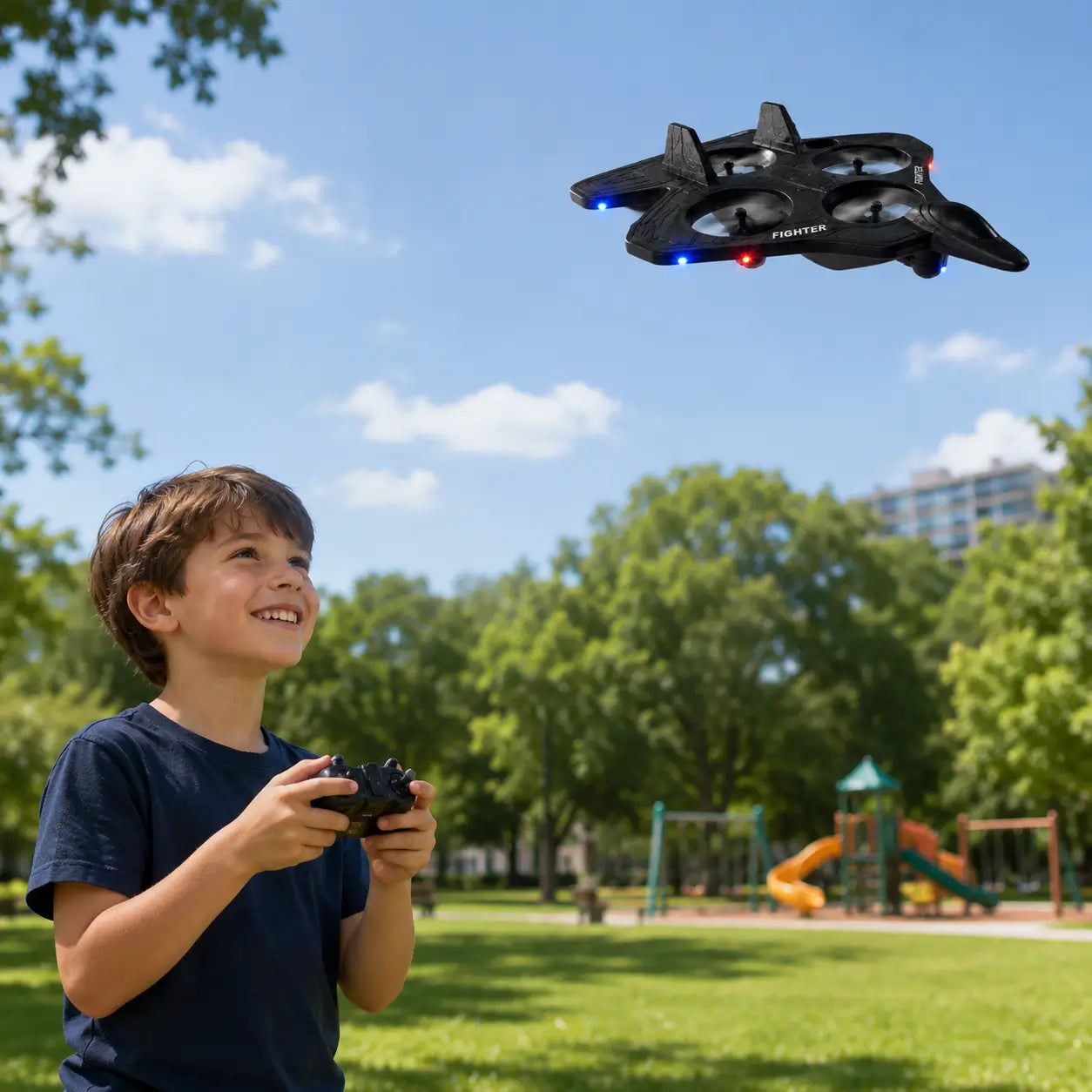 Thunder Charge 2.4GHz RC Fighter Jet Drone – Rechargeable Remote Control Flying Toy