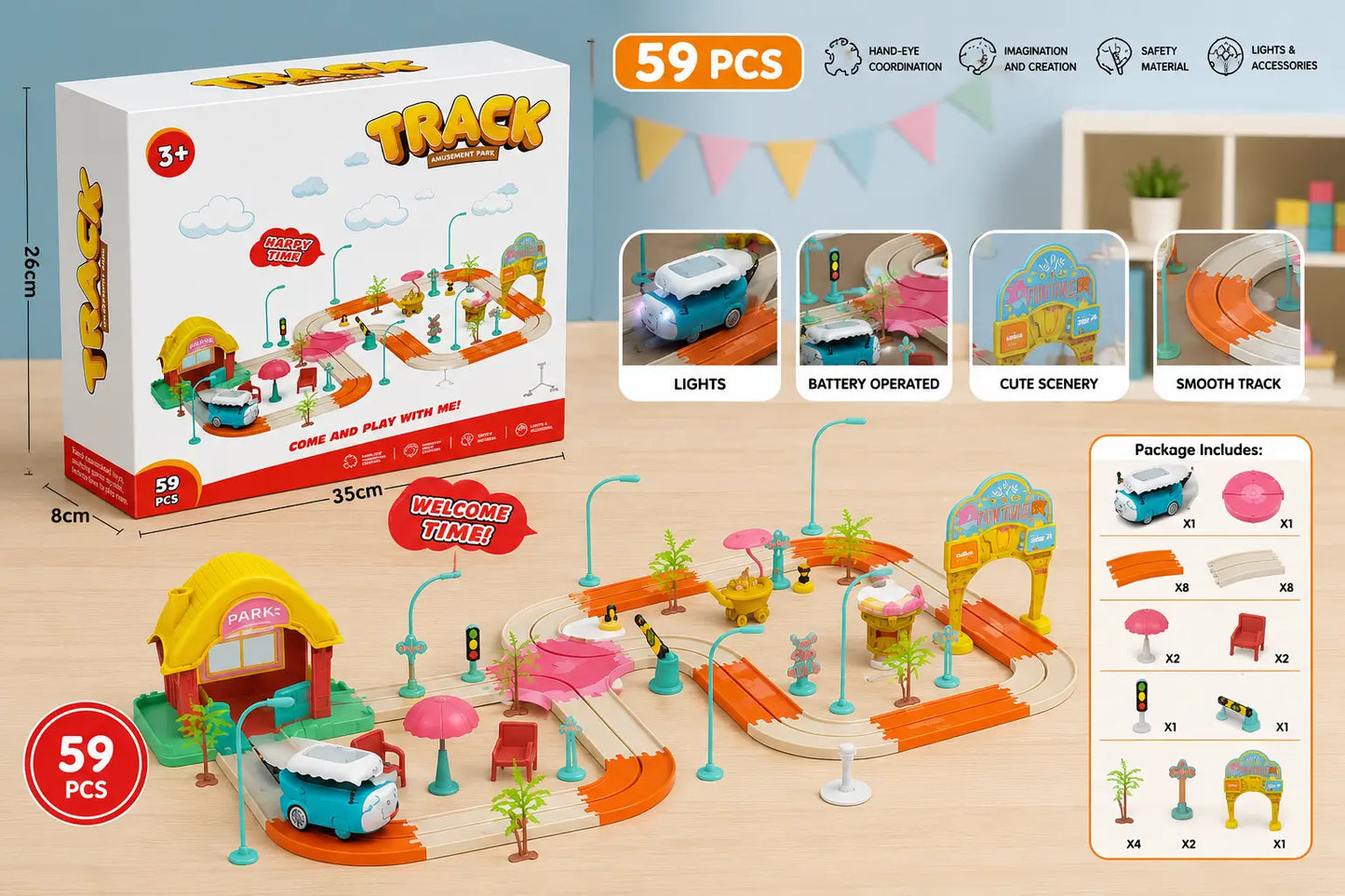Amusement Park Track Play Set – 59 PCS