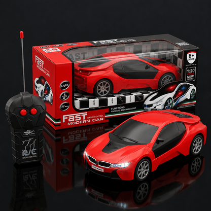 Fast Modern RC Car – 1:20 Scale Remote Control Sports Car with LED Lights (Red)