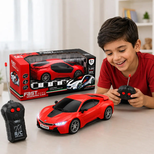 Fast Modern RC Car – 1:20 Scale Remote Control Sports Car with LED Lights (Red)