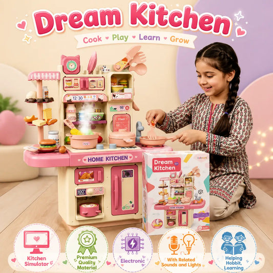 Dream Kitchen Pretend Cooking Play Set with Accessories for Kids