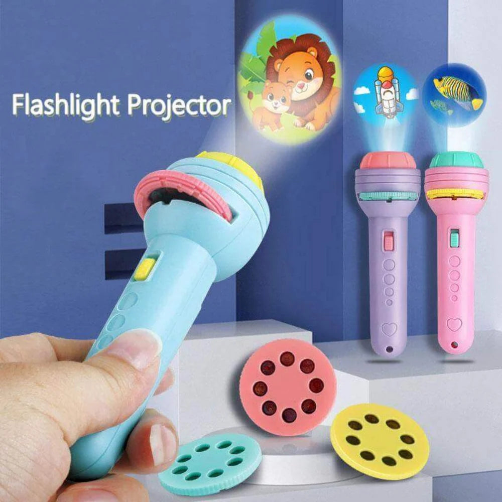 Kids Mini Torch Projector Flashlight with Picture Slides | Educational Projection Toy