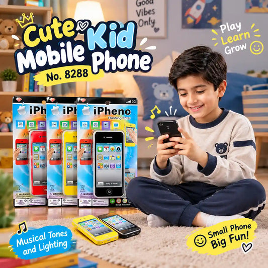 Model mobile phone toy with musical tones and colorful lights for kids