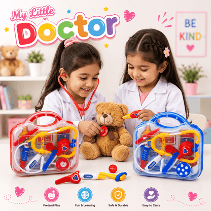 My Little Doctor Medical Play Set with Portable Carry Case for Kids